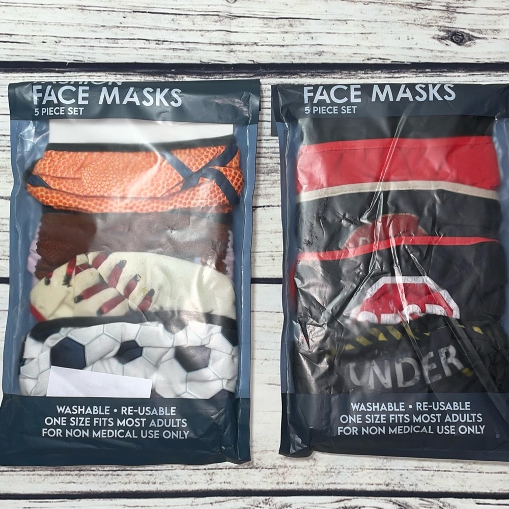 Sports Road Signs Fashion Face Mask (OS) 2 pkgs.-10 total